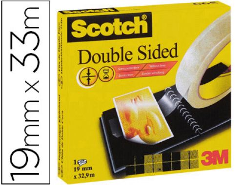 Fita adesiva dupla face transparente 33mt x 19mm , Scotch , 29431 , 0021200726552